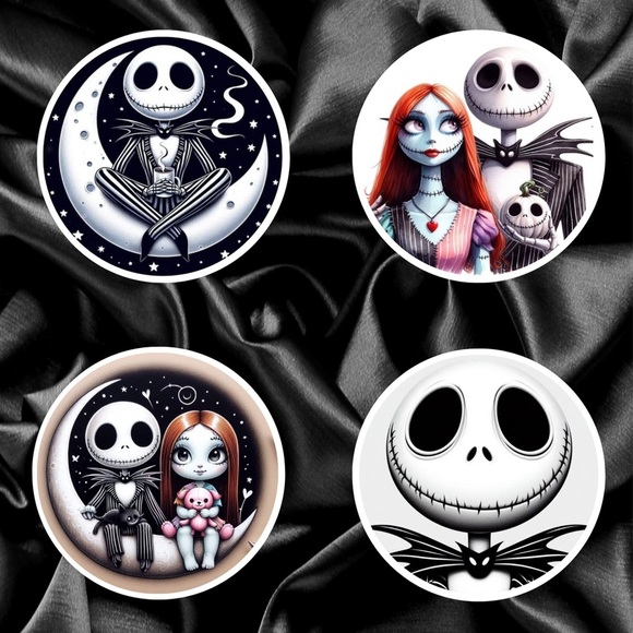Nightmare Before Christmas Ceramic Coasters (Set of 4) with Cork Base - Picture 1 of 4